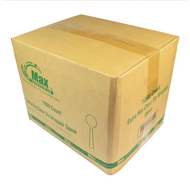 Spoon Plastic Clear Extra Heavy Wrapped 1000/Case