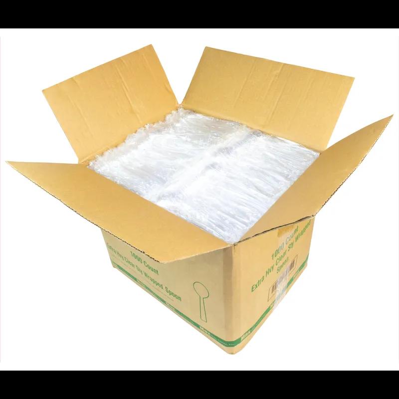 Spoon Plastic Clear Extra Heavy Wrapped 1000/Case