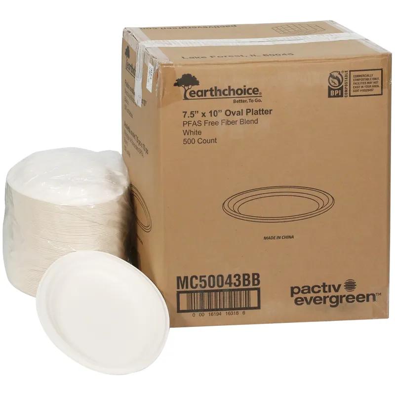 Serving Tray 7.5X10X1 IN Molded Fiber White 500/Case