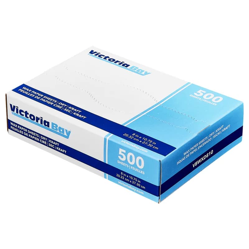 Victoria Bay Wax Paper 10.75X8 IN Kraft Dry 500 Count/Pack 12 Packs/Case 6000 Count/Case