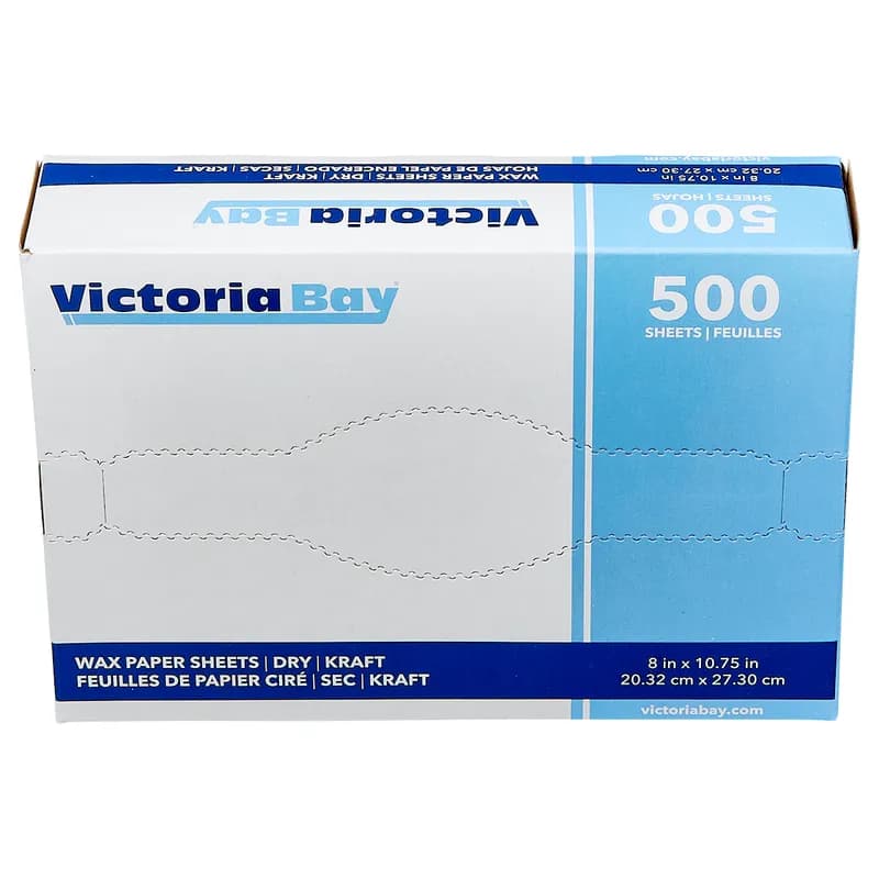 Victoria Bay Wax Paper 10.75X8 IN Kraft Dry 500 Count/Pack 12 Packs/Case 6000 Count/Case