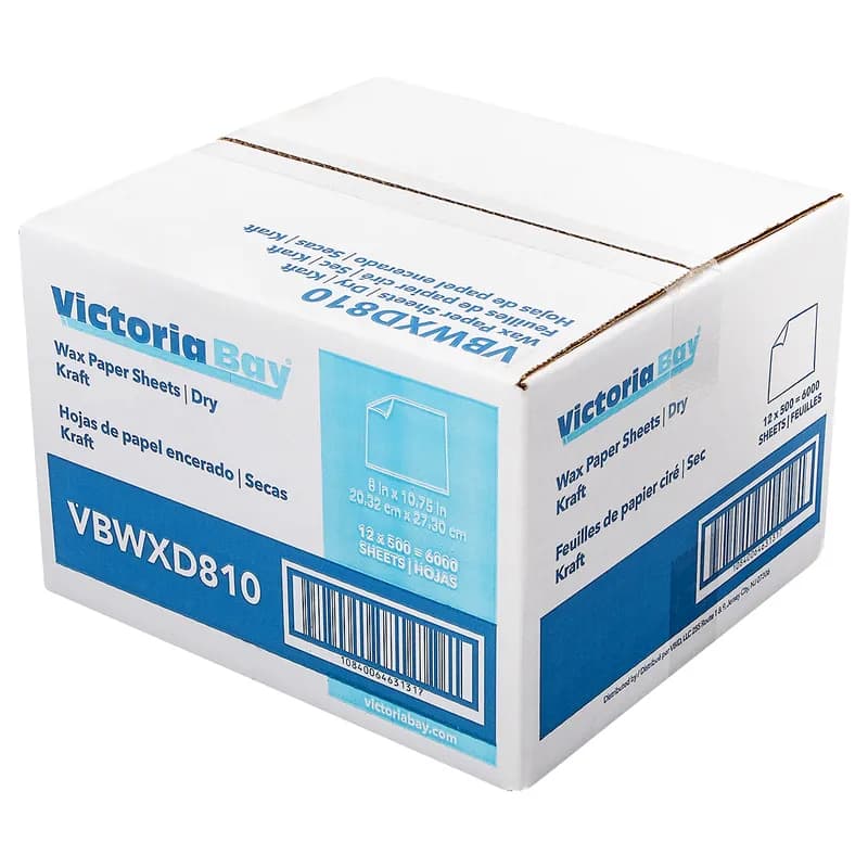 Victoria Bay Wax Paper 10.75X8 IN Kraft Dry 500 Count/Pack 12 Packs/Case 6000 Count/Case
