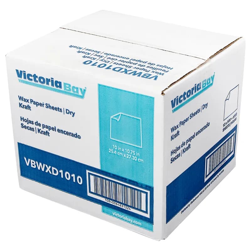 Victoria Bay Wax Paper 10.75X10 IN Kraft Dry 500 Count/Pack 12 Packs/Case 6000 Count/Case