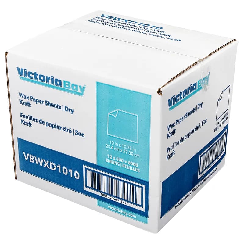 Victoria Bay Wax Paper 10.75X10 IN Kraft Dry 500 Count/Pack 12 Packs/Case 6000 Count/Case