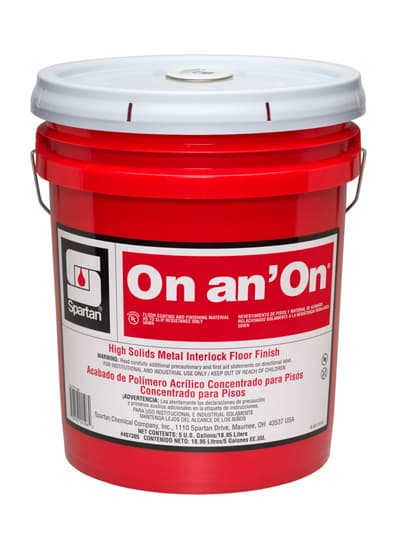 On an' On® Floor Finish 5 GAL RTU Non-Buff Metal Interlock 1/Pail