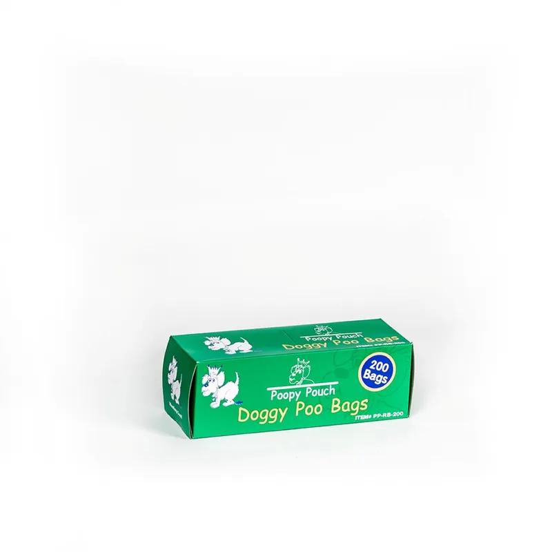 Poopy Pouch Pet Waste Bag 8X13 IN Green Universal 200 Count/Roll 10 Rolls/Case 2000 Count/Case