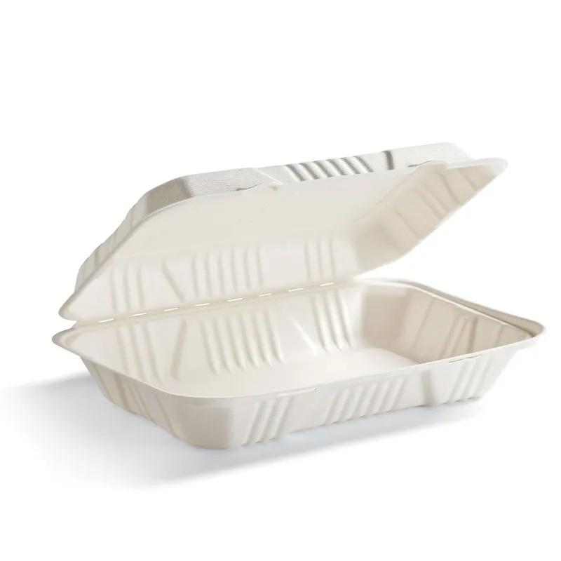 Take-Out Container Hinged With Dome Lid 9X13X3 IN Molded Fiber Rectangle 100/Case