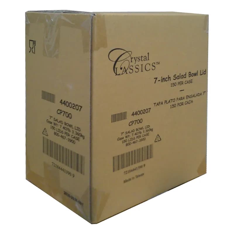 Crystal Classics® Lid 7 IN PET Clear Round For Bowl 150/Case