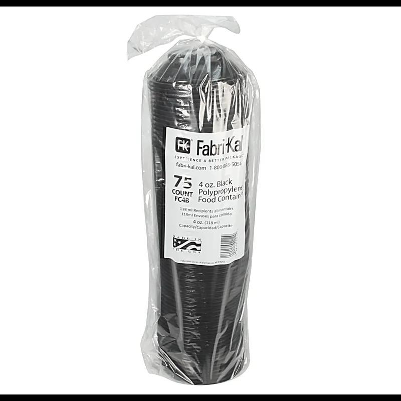 SideKicks® Take-Out Container Base 4.7X1.3X2.7 IN PP Black Round Microwave Safe 750/Case