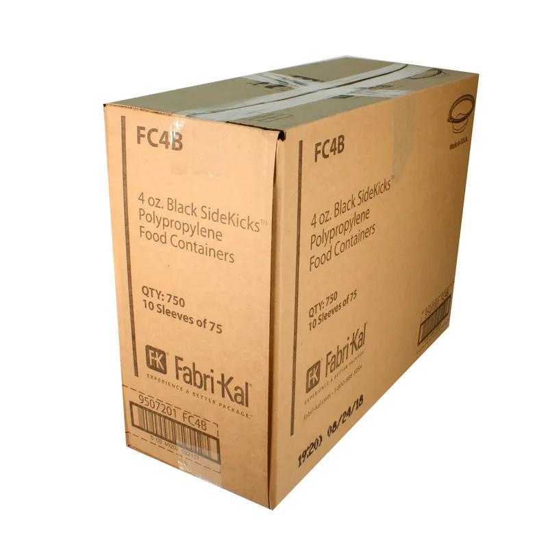 SideKicks® Take-Out Container Base 4.7X1.3X2.7 IN PP Black Round Microwave Safe 750/Case