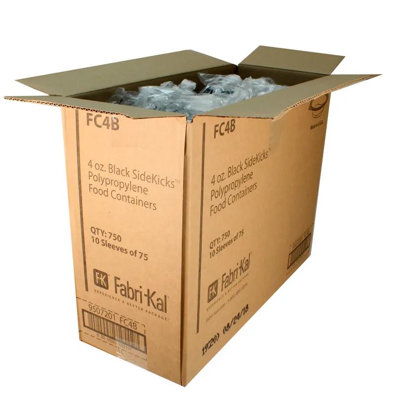 SideKicks® Take-Out Container Base 4.7X1.3X2.7 IN PP Black Round Microwave Safe 750/Case