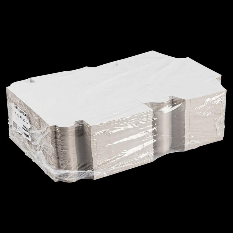 Bakery Box 6X6X3 IN White Brown Lock Corner 1-Piece 250/Bundle