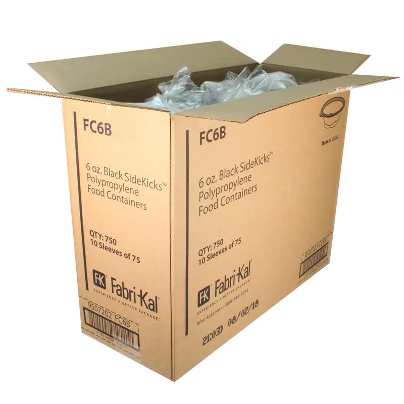 SideKicks® Take-Out Container Base 4.7X1.6X2.7 IN PP Black Round Microwave Safe 750/Case