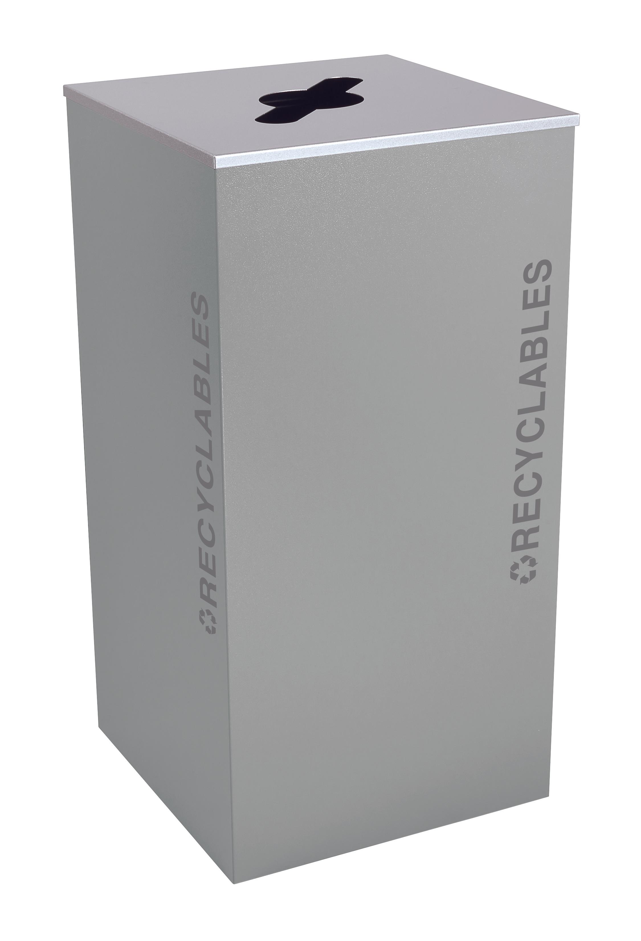 Kaleidoscope Collection™ Black Tie Series Mixed Recycling Bin 36 GAL Gray Square With Open Lid Indoor 1/Each