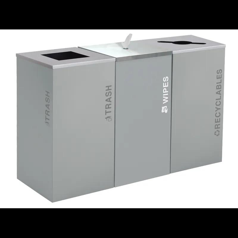 Kaleidoscope Collection™ Black Tie Series Mixed Recycling Bin 36 GAL Square With Open Lid 1/Each