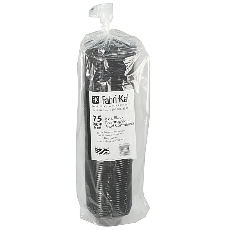 SideKicks® Take-Out Container Base 4.7X2X2.7 IN PP Black Round Microwave Safe 750/Case