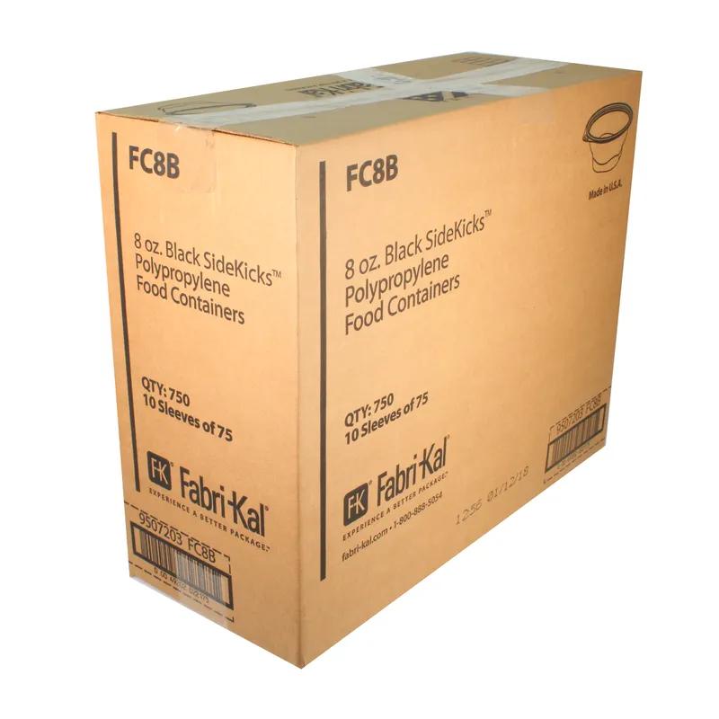 SideKicks® Take-Out Container Base 4.7X2X2.7 IN PP Black Round Microwave Safe 750/Case
