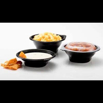 SideKicks® Take-Out Container Base 4.7X2X2.7 IN PP Black Round Microwave Safe 750/Case