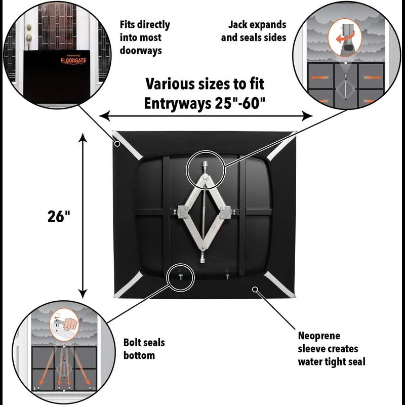 Quick Dams Flood Gate Flood Guard For Doorways 30IN 1/Each
