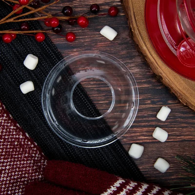 Dart® Lid Dome 3.9X1.9 IN OPS Clear For 12-24 OZ Cup With Hole 50 Count/Pack 20 Packs/Case 1000 Count/Case