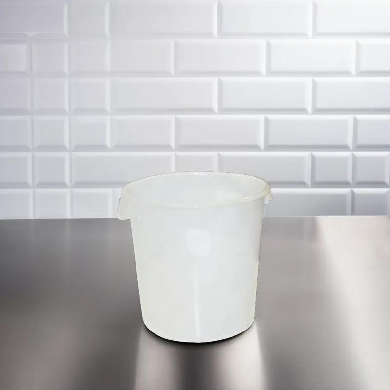 Food Storage Container 5.51X2.36X14 IN 22 QT White Round HDPE 1/Each