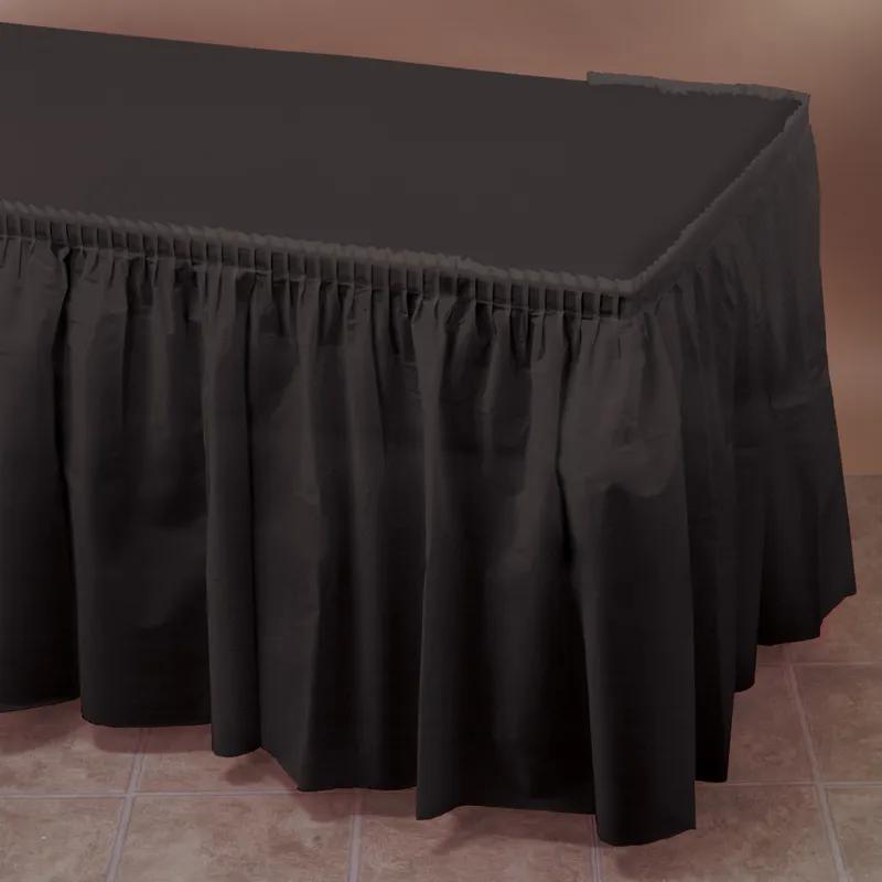 Table Skirt 29X168 IN Plastic Black 6/Case