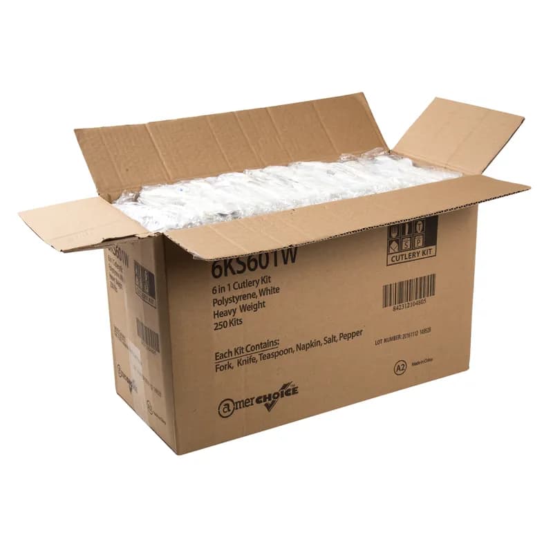 6PC Cutlery Kit PS White Heavyweight 250/Case