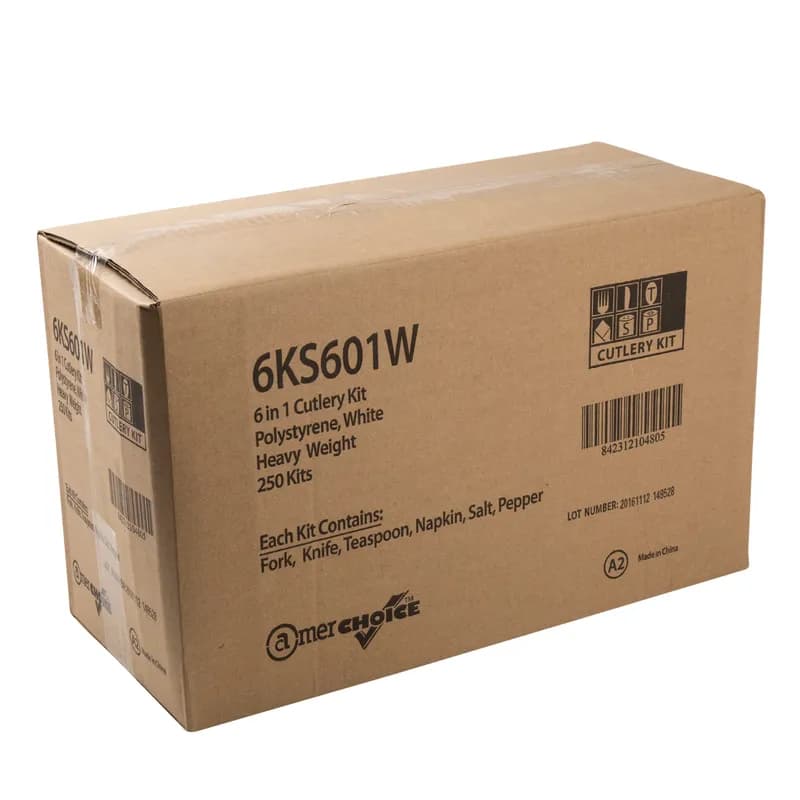 6PC Cutlery Kit PS White Heavyweight 250/Case
