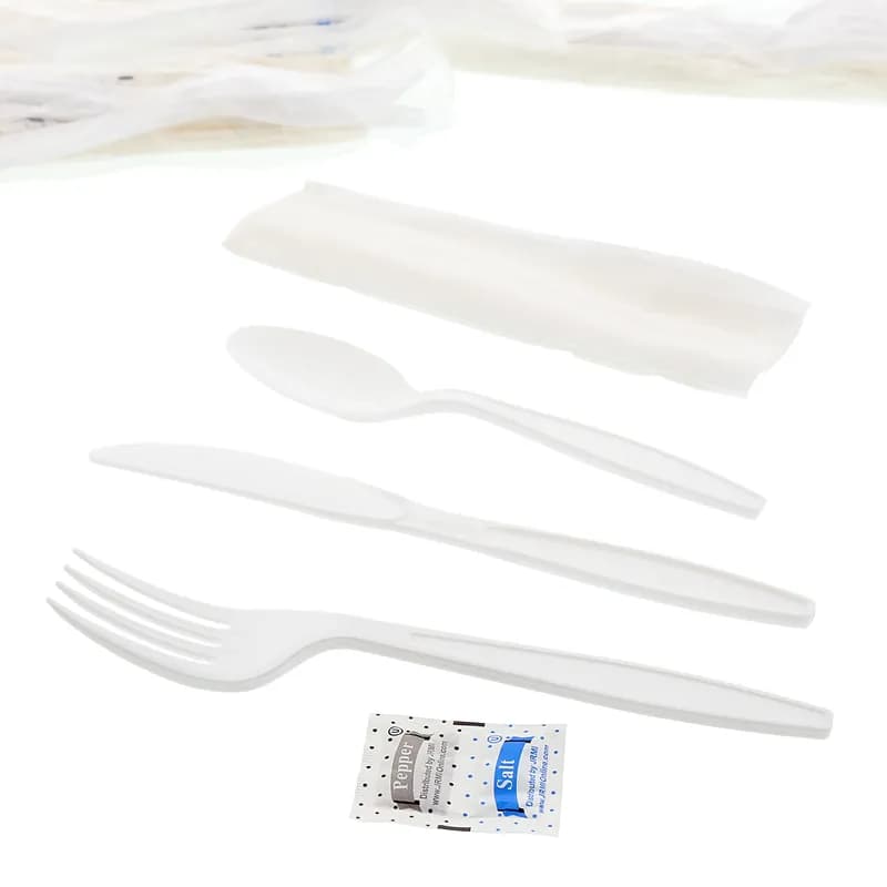 6PC Cutlery Kit PS White Heavyweight 250/Case