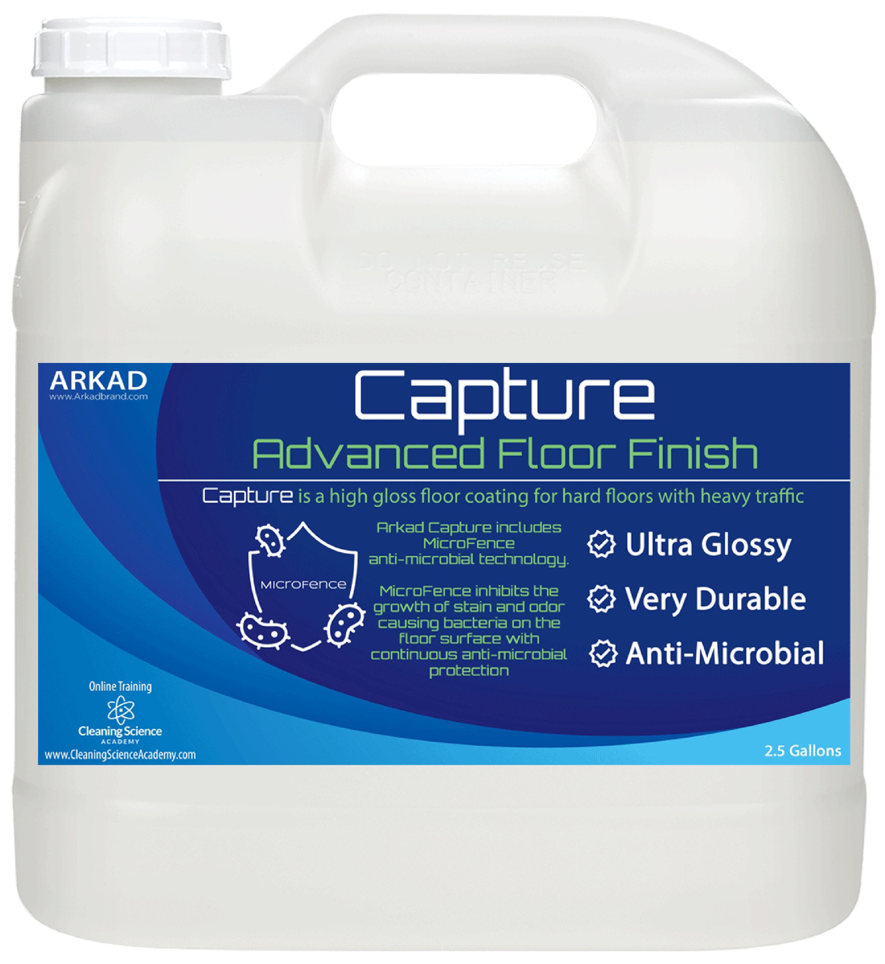 Capture Floor Finish 2.5 GAL Hard Floor Antimicrobial 2/Case