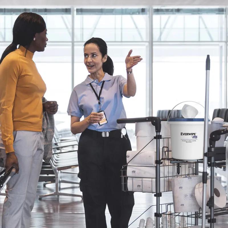 Tork W12 Wipe Dispenser Plastic White Bucket With Resealable Lid 2/Case