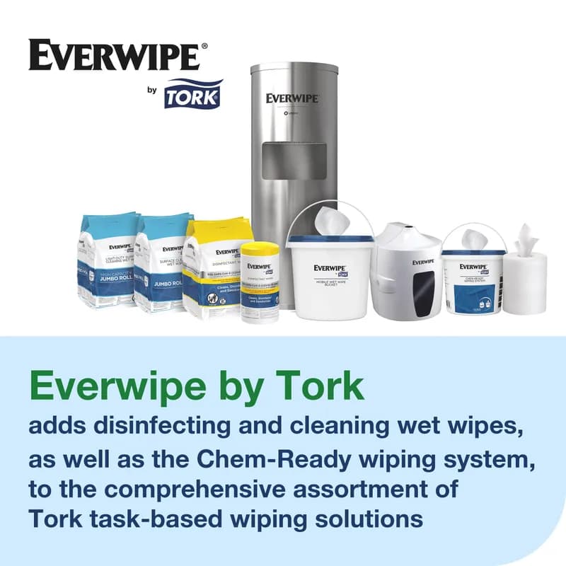 Tork W12 Wipe Dispenser Plastic White Bucket With Resealable Lid 2/Case