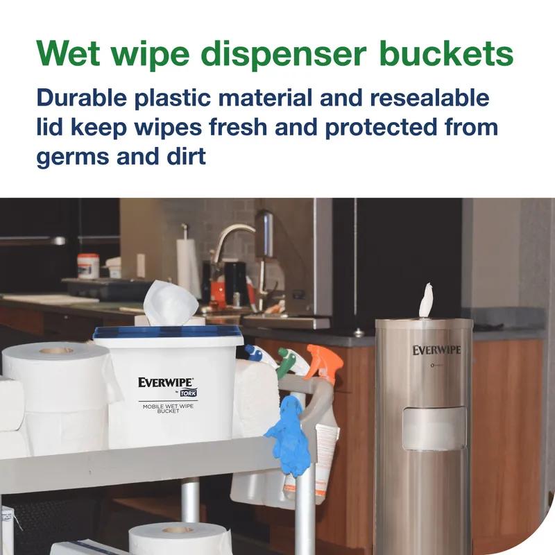 Tork W12 Wipe Dispenser Plastic White Bucket With Resealable Lid 2/Case