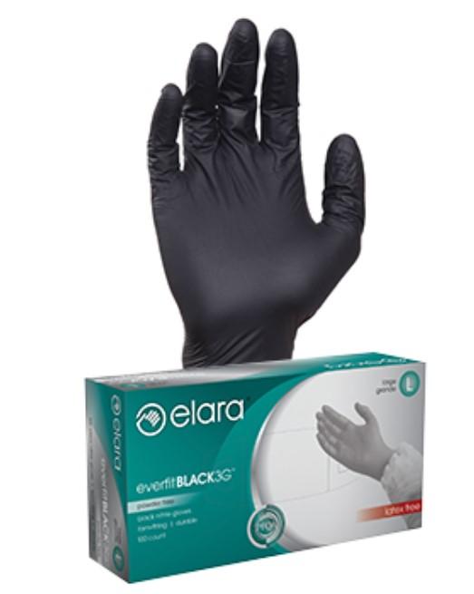 everfitBLACK3G™ Gloves XXL Black 3.2MIL Nitrile Powder-Free Economy 100 Count/Box 10 Box/Case