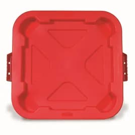 Brute® Lid 21.88X21.88X2.13 IN 28 GAL Red Square Resin 6/Case