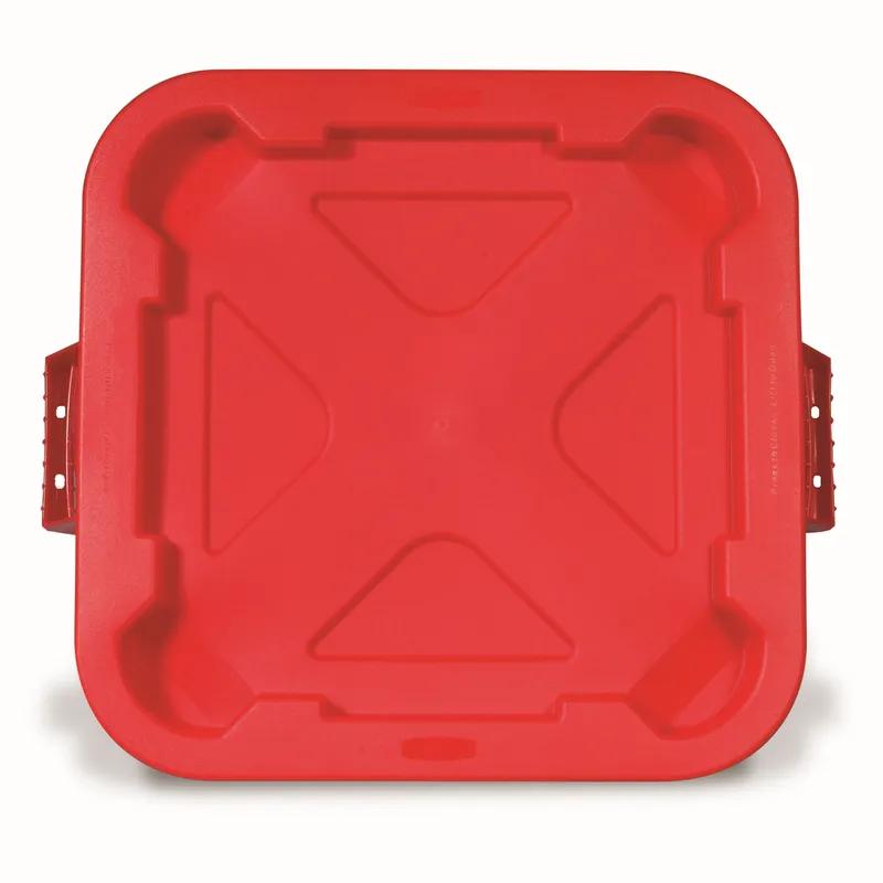 Brute® Lid 21.88X21.88X2.13 IN 28 GAL Red Square Resin 6/Case