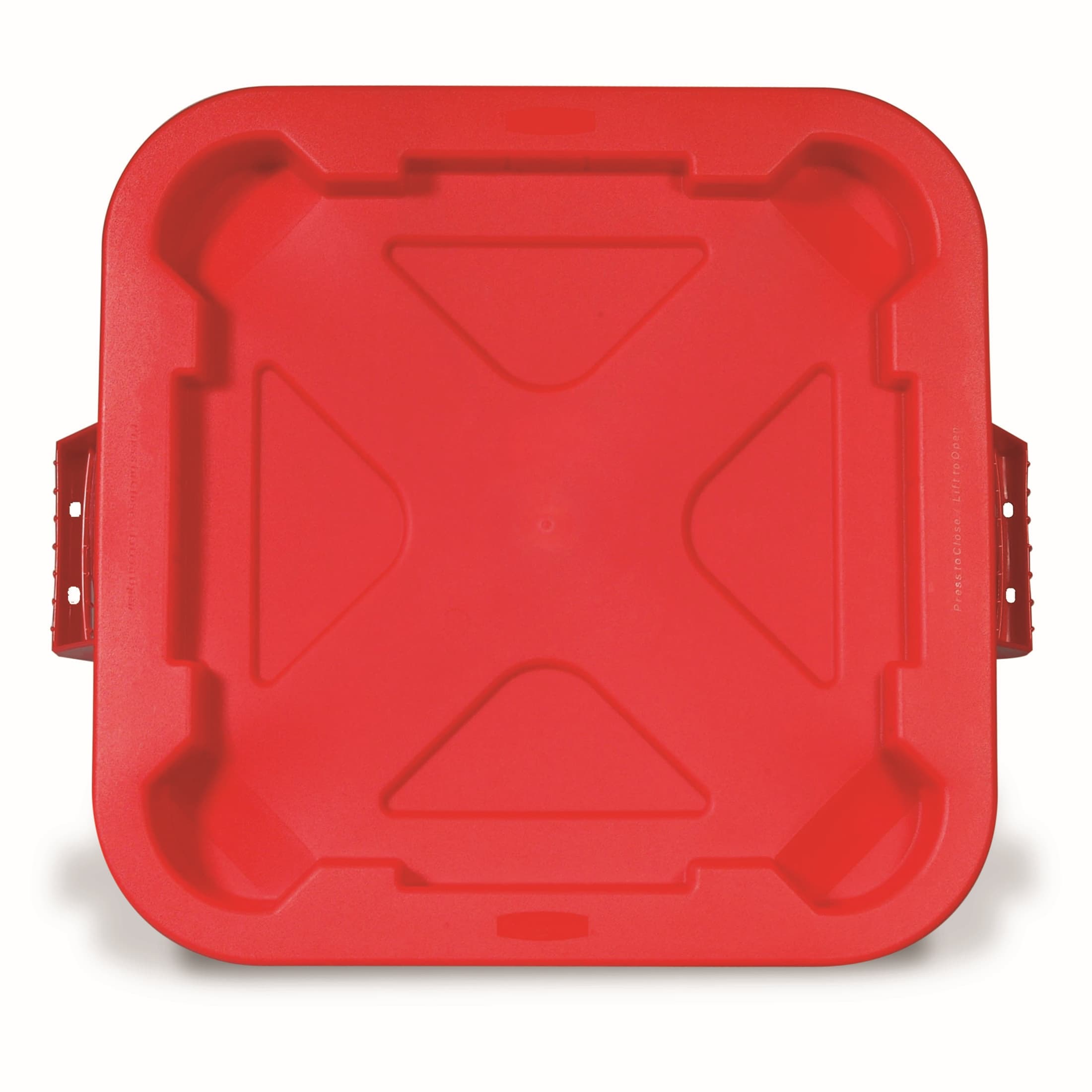 Brute® Lid 21.88X21.88X2.13 IN 28 GAL Red Square Resin 6/Case
