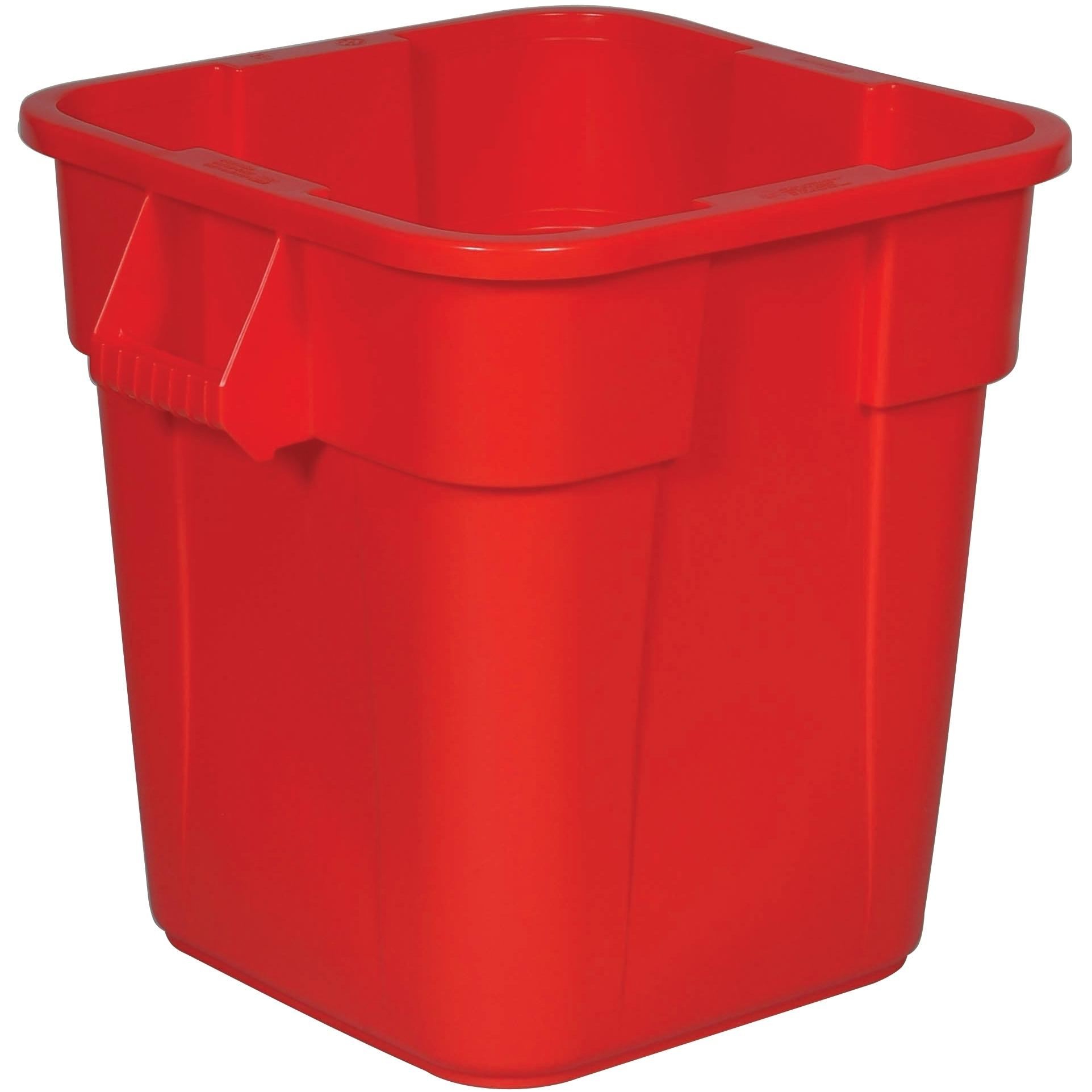 Brute® Storage Container Trash Can 21.50X25.13X22.50 IN 28 GAL Red Square Resin 6/Case