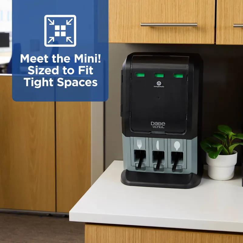 Dixie® Ultra SmartStock® Tri-Tower Series-T Cutlery Dispenser Mini Black 1/Case