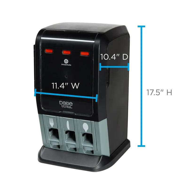 Dixie® Ultra SmartStock® Tri-Tower Series-T Cutlery Dispenser Mini Black 1/Case
