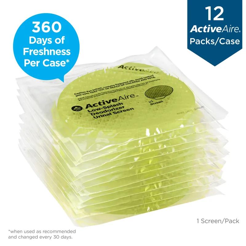 ActiveAire® Urinal Screen Citrus Scent Yellow 8.95X8.80X0.52 IN 12/Case