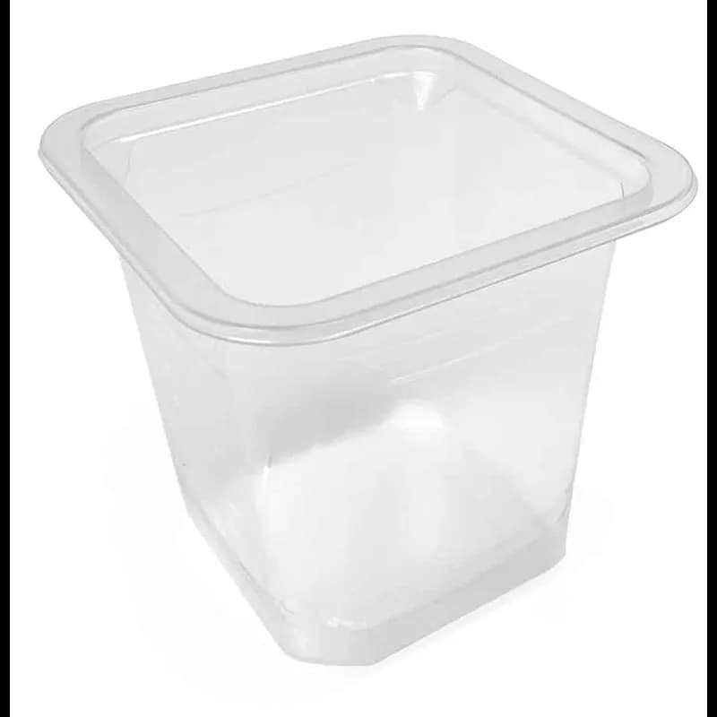 Deli Container 24 OZ PET Clear Square Extra Wide Flange 500/Case