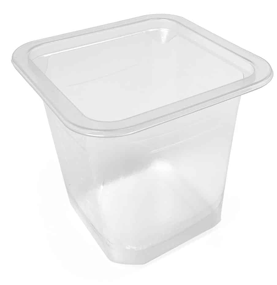 Deli Container 24 OZ PET Clear Square Extra Wide Flange 500/Case