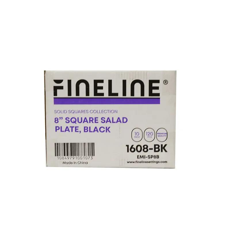 Plate 8 IN Plastic Black Square 120/Case