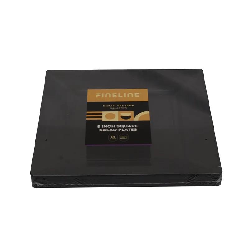 Plate 8 IN Plastic Black Square 120/Case