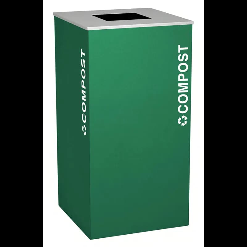 Kaleidoscope Collection™ Compost Can 15.75X30 IN 36 GAL Emerald Square With Trash Opening 1/Each