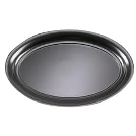 Serving Tray 21X14 IN Plastic Black Oval 20/Case