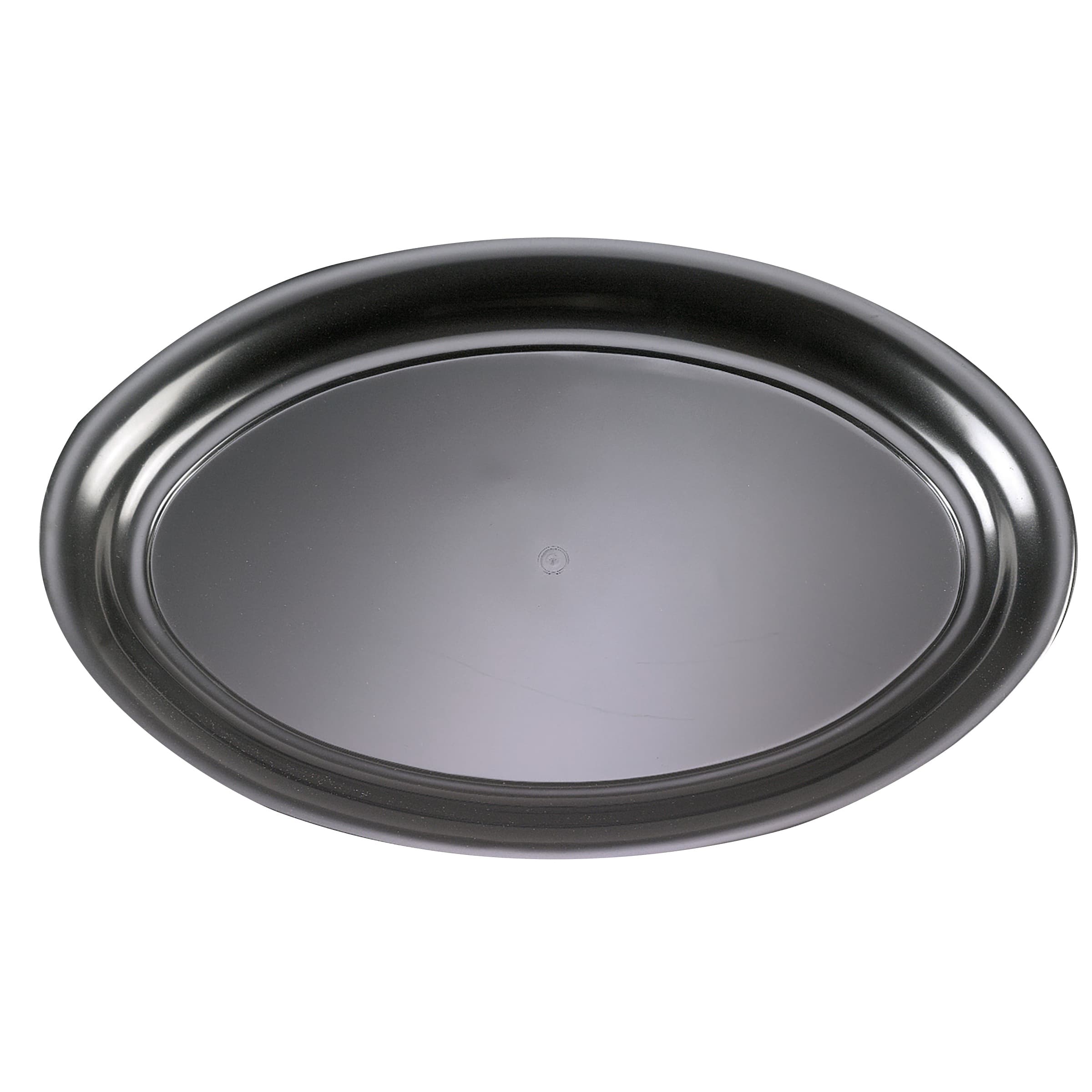 Serving Tray 21X14 IN Plastic Black Oval 20/Case