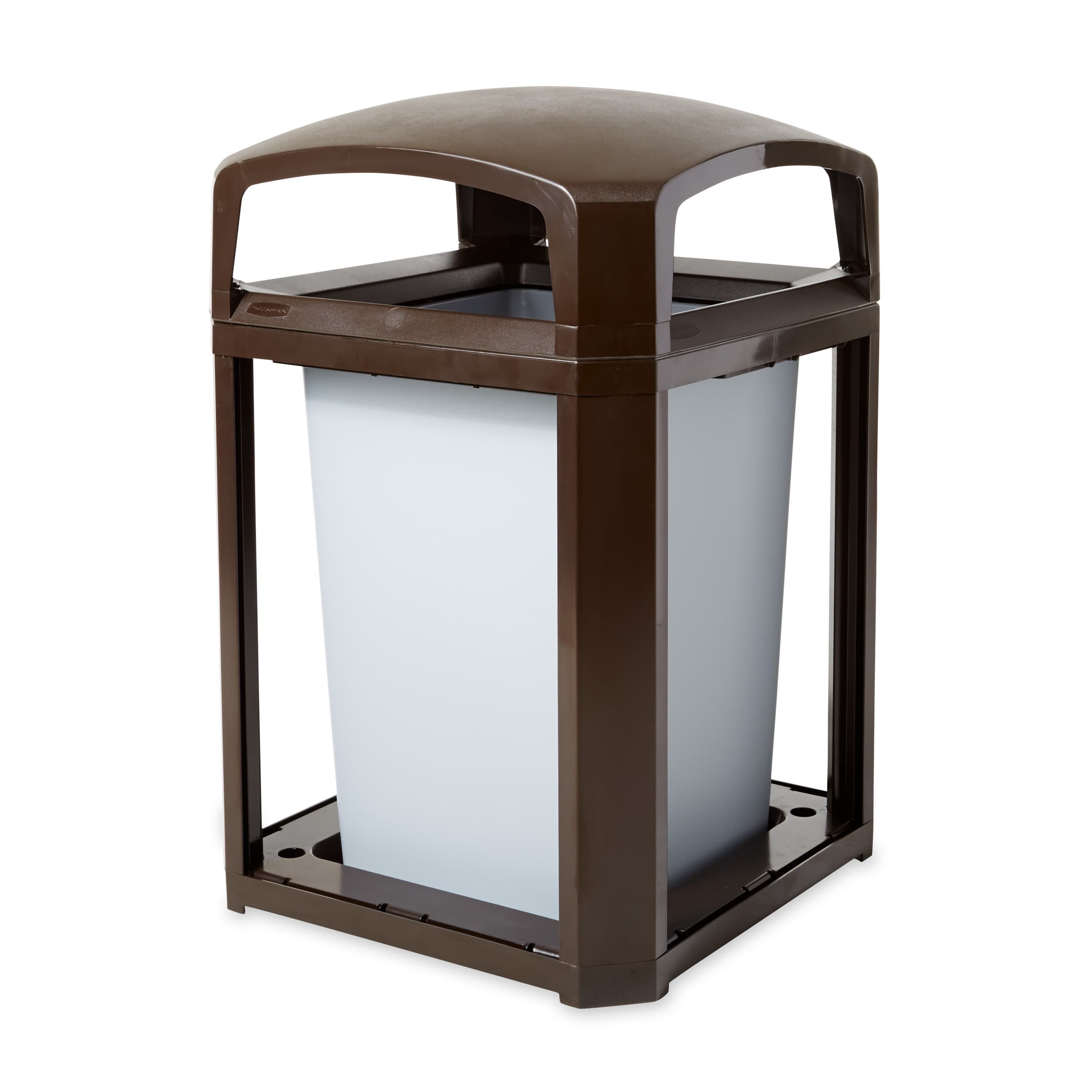 Landmark Series® Landfill 2-Stream Trash Container Frame 35 GAL Sable Resin With Dome Lid Classic With Rigid Liner 1/Each