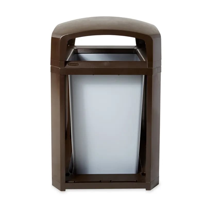 Landmark Series® Landfill 2-Stream Trash Container Frame 35 GAL Sable Resin With Dome Lid Classic With Rigid Liner 1/Each